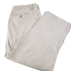 Hiltl Beige Flax Cotton Luxury Comfort Ultimate Trouser Pants Size 35/38